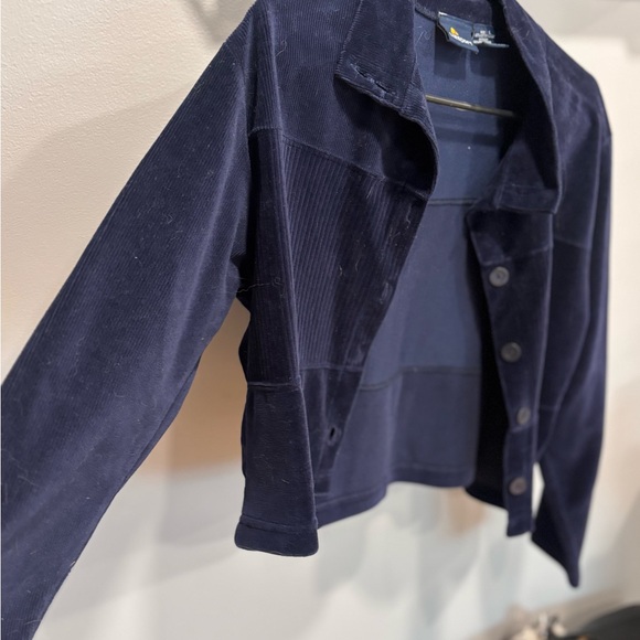 Vintage Lizsport Navy Corduroy Cropped Jacket - Picture 3 of 5